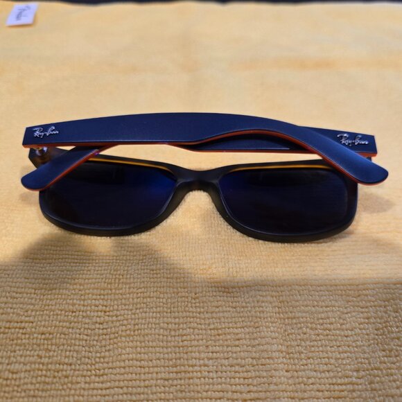 Ray Ban New Wayfarer Sunglasses - RB 2132 6180/R5 - Orange/Blue/Tortoise Shell - Picture 10 of 13
